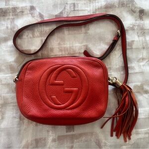 Gucci Soho Disco Purse Orange Leather Cross Body Bag